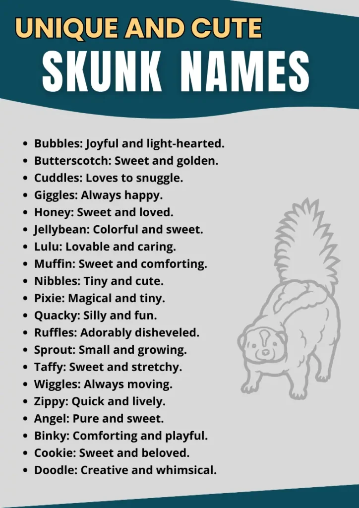 Unique and Cute Skunk Names infographic